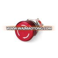 22mm metal latching contact push button lockout switch waterproof 16mm emergency off on mushroom stop push button switch